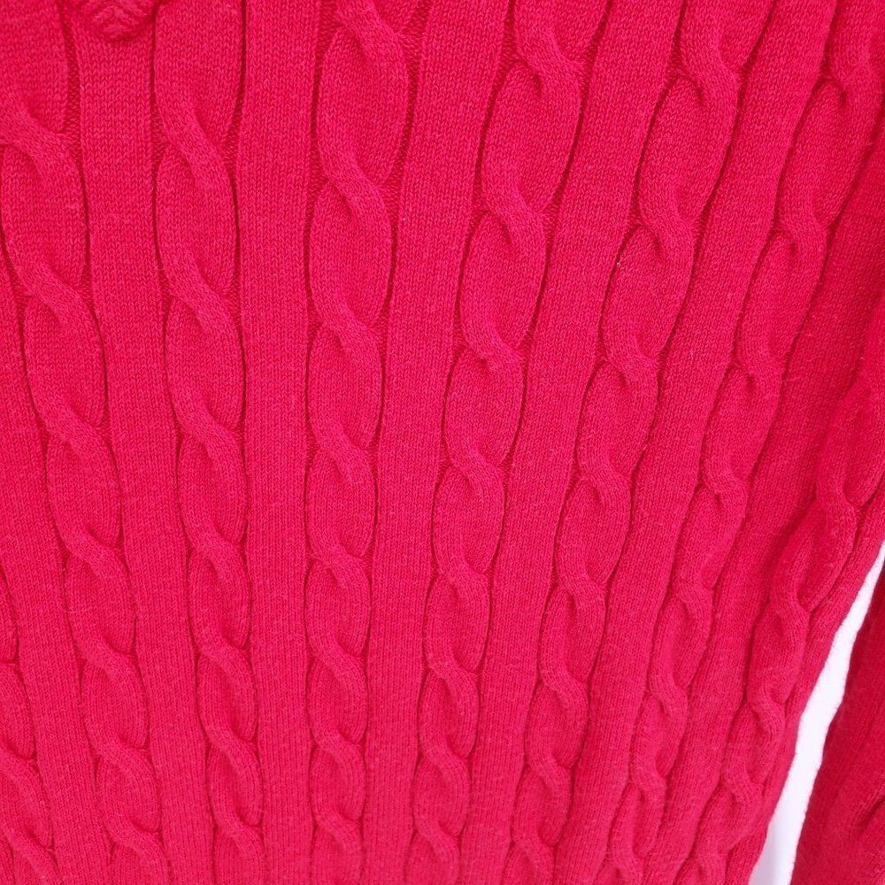 Izod C Flex Women's Sweater Cable Knit V Neck Red Size Small - Picture 5 of 9